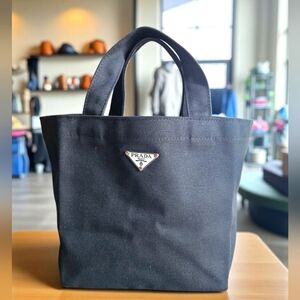 Prada Black Canvas Tote Bag